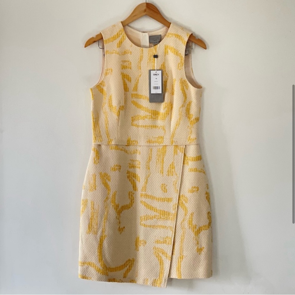 NWT Jason Wu Yellow Tweed Asymmetrical Business Dress